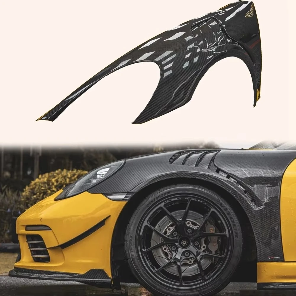 For 718 Boxster RS Style Carbon Fiber Front Fender Pair 3