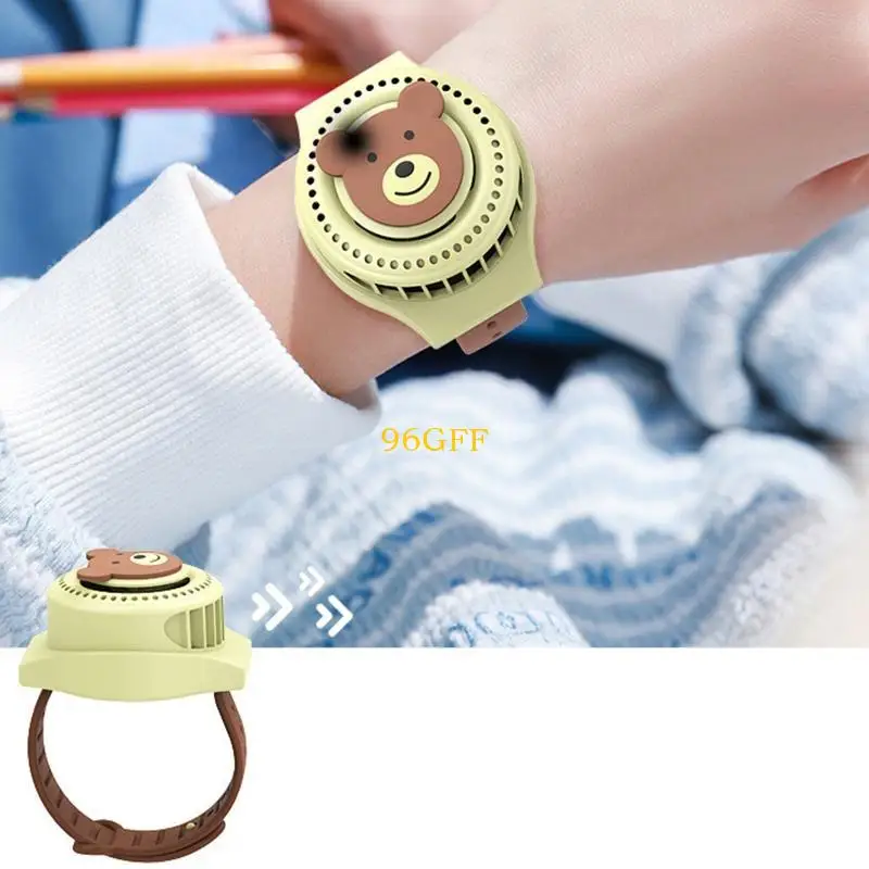 

96GF Outdoor Travel Sports Watch Watch Вращение вентиляционное охлаждение личное вентилятор летний перезаряжаемый ленивый кулер