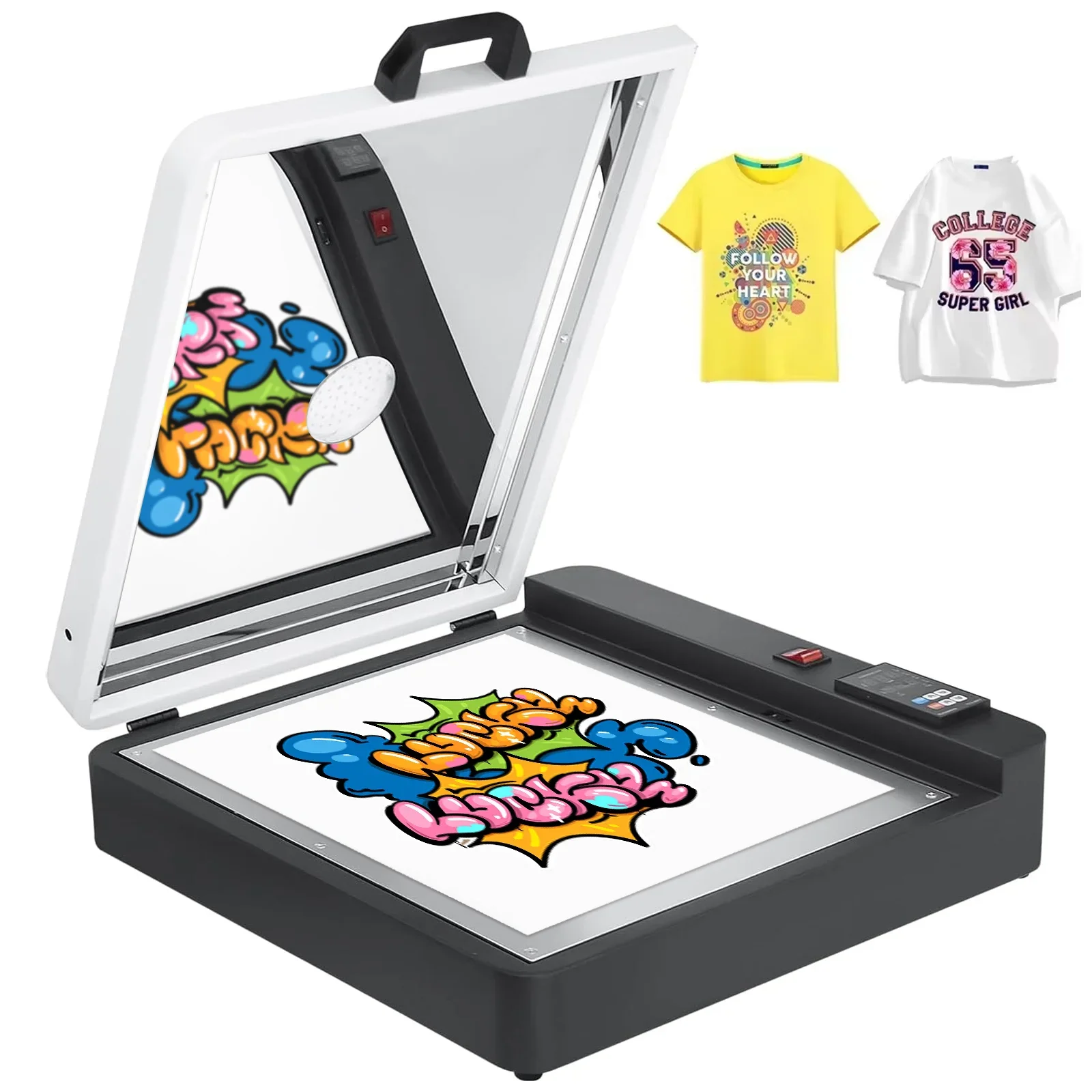 مجفف فرن Sihao A3 DTF مع التحكم في درجة الحرارة A4 DTF سخان معالجة الفرن نقل مسحوق الذوبان الساخن شاكر