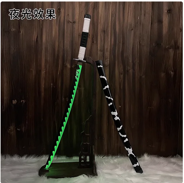 

103cm Luminous Demon Slayer Blade Nichi Rin Tou Roronoa Zoro Japanese Katana Sword Fit Train Cosplay Wooden Weapon Props Unsharp