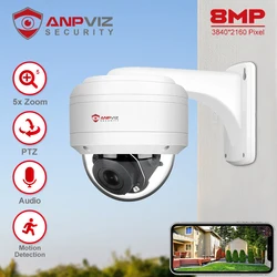 Anpviz-Caméra de surveillance extérieure PTZ IP PoE HD 5MP (30m), dispositif de sécurité sans fil, avec n'aime x12 et microphone intégré et système infrarouge