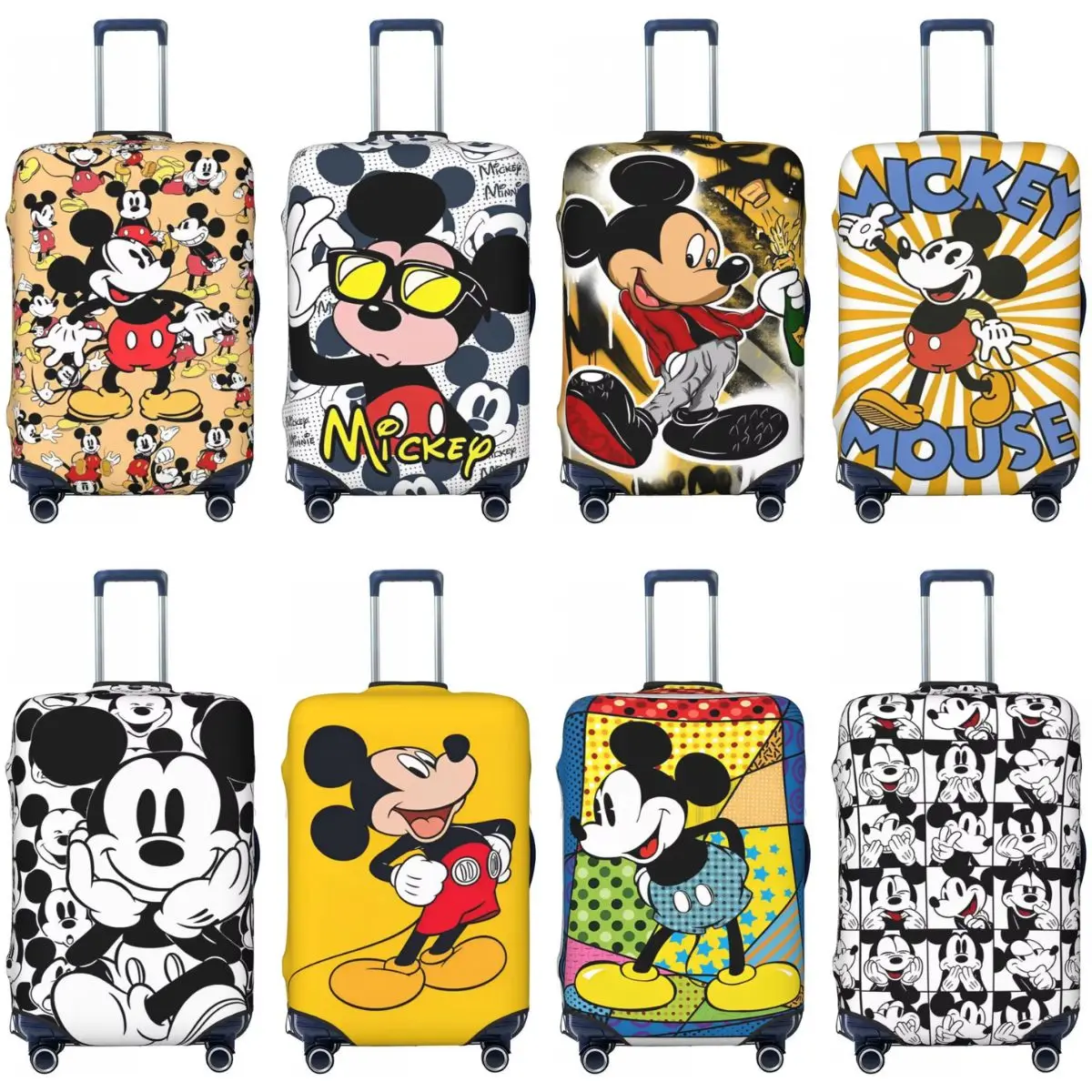 Mickey Mouse Graffiti Suitcase Cover Funny Animal Print Flight Fun Luggage Case Cruise Trip Protector Cartoon