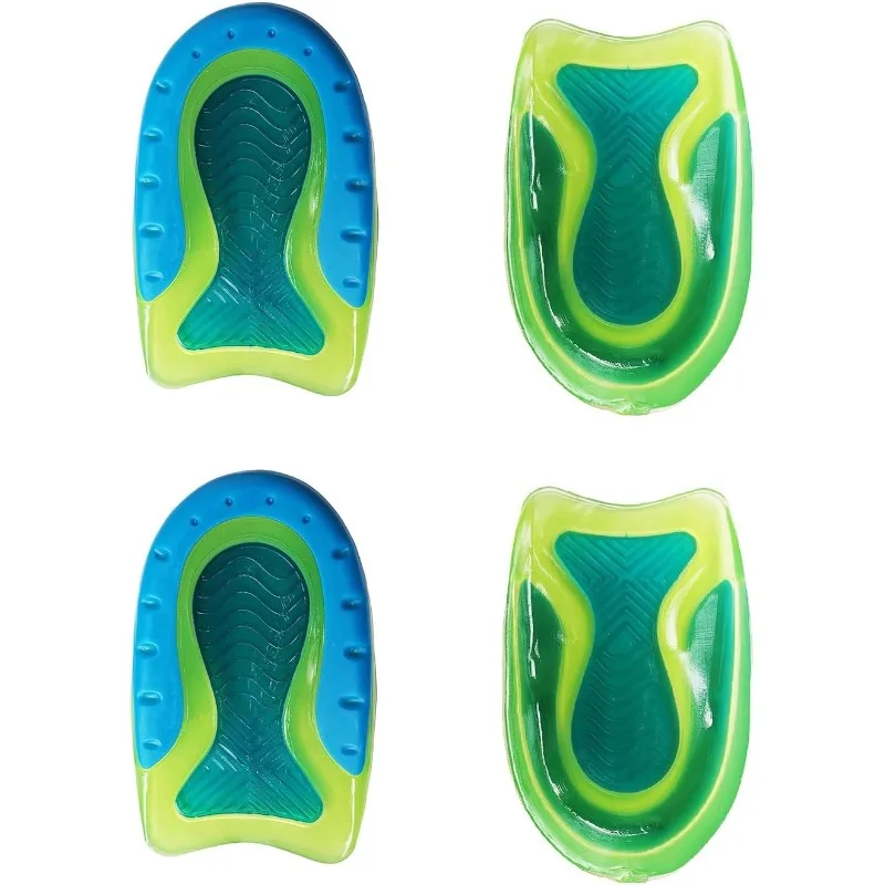 Silicone Gel Insoles for Heel Spurs Fascitis Plantar Pain Relief Treatment Inserts Heel Cup Cushion Height Increase Shoe Insoles