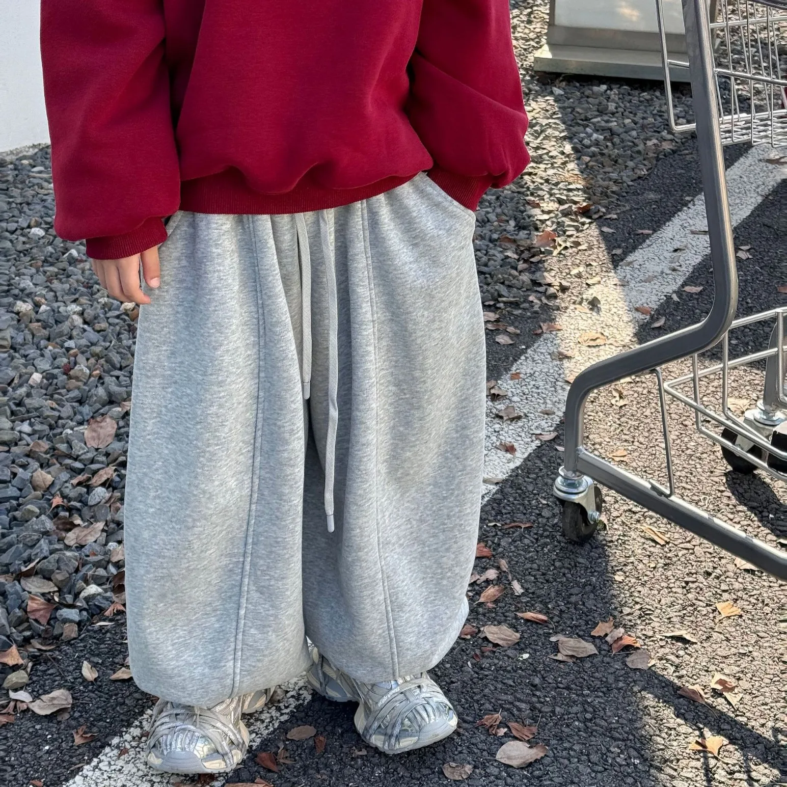 الأطفال ملابس الاطفال بلون سراويل تقليدية 2025 شتاء جديد الكورية نمط موضة الصوف الفتيان السراويل العصرية الدافئة