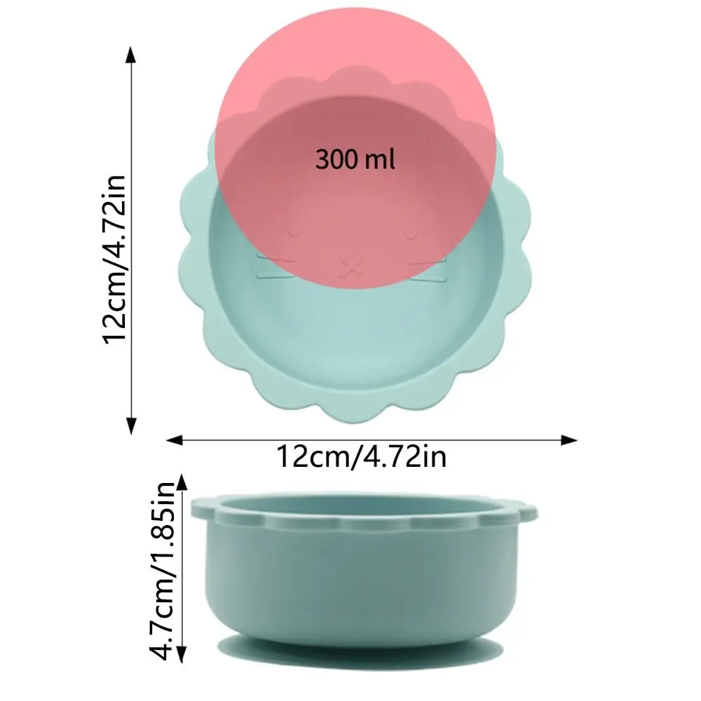 กันน้ําเด็ก Solid ชามอาหารซิลิโคนปลอดสาร BPA เด็กวัยหัดเดิน Self-Feeding จานยืดหยุ่นการ์ตูนชุดอาหารเด็กหญิง