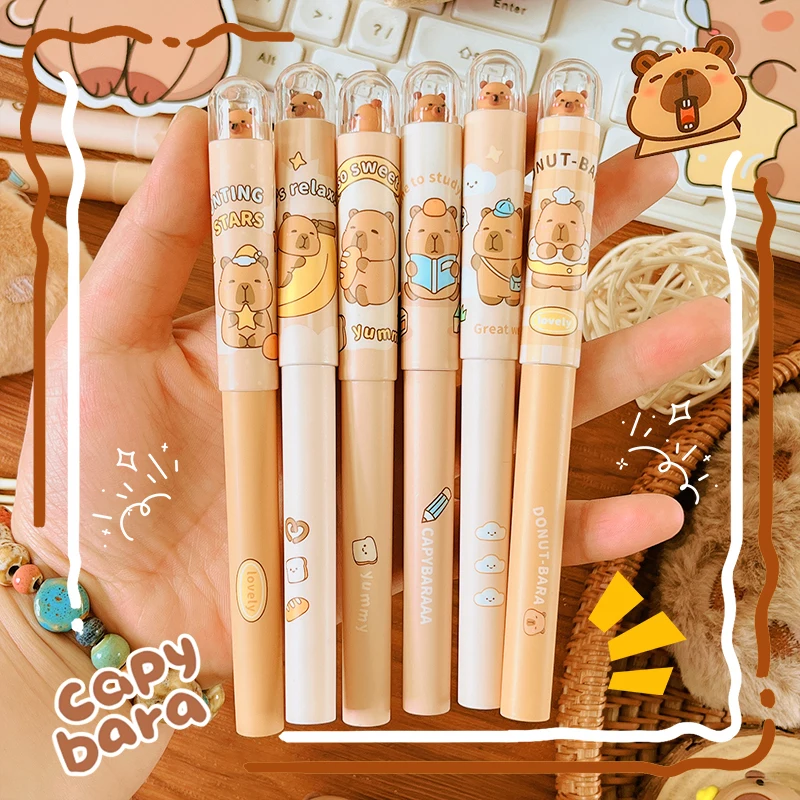 إكسسوارات المدرسة قلم حبر كابيبارا اللطيف للعودة إلى اللوازم المدرسية قلم حبر عالي الجودة أقلام الكتابة أدوات مكتبية كاواي #4