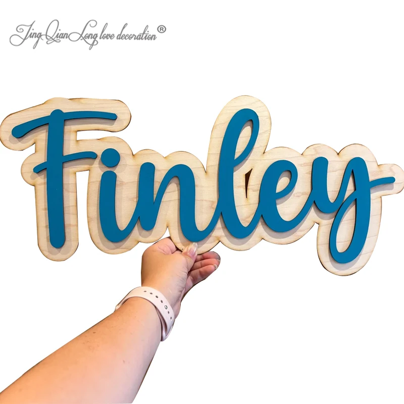 

Персонализированный деревянный знак с именем — персонализированное двухслойное деревянное имя на заказ