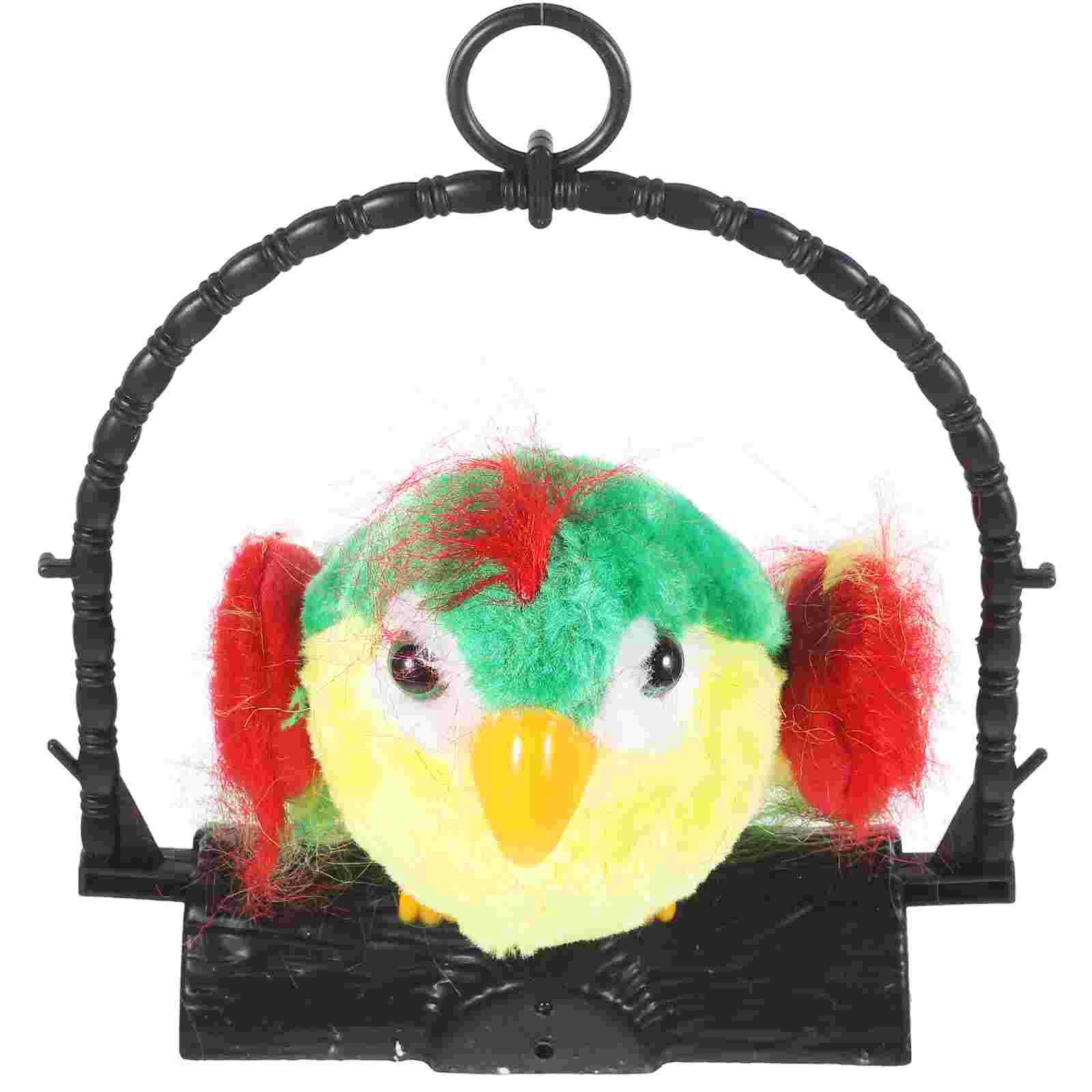 Kids Toys Recording Parrot Hanging Decoration Household Early Learning Green Talking Child