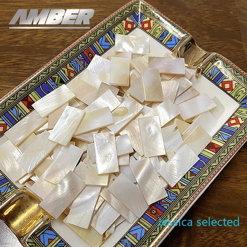 50pc rectangle Mother of Pearl Mosaic Tiles Natural Shell Square Mosaic Pieces for Home Decoration Crafts materials hobbies arte