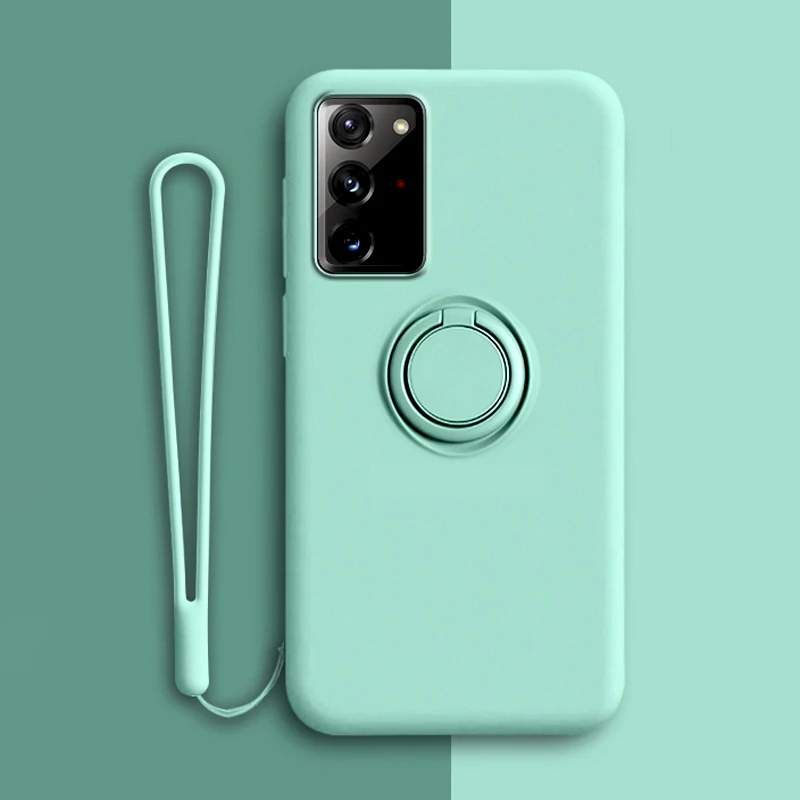 Magnetic Silicone Case For Samsung Galaxy S20 S21 Fe S22 Ultra Plus A52 A53 A12 S10 S9 S8 S Note 20 10 S10E 5G Cover Ring Holder