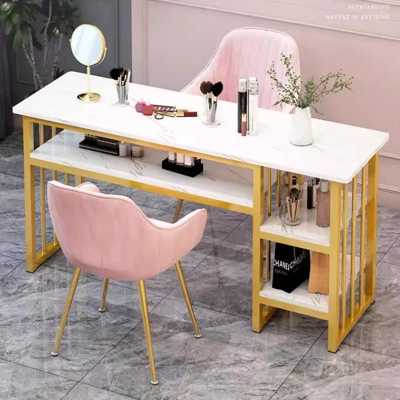 Mesa comercial para manicura, tocador de belleza, mesa exquisita para recepcionista, muebles profesionales para barra de uñas