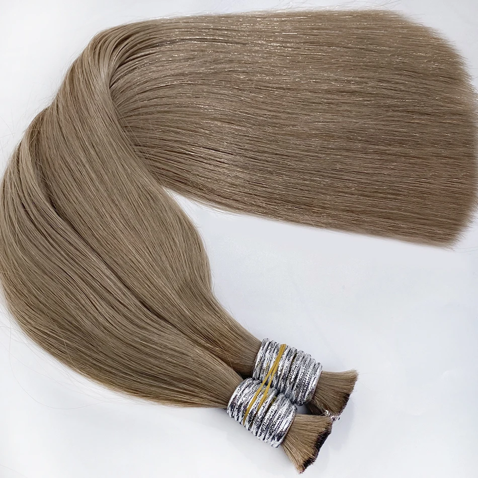 Bulk Hair Extensions Human Hair Straight Brown Blonde Color Hair Salon Supplies No Weft Brazilian Remy Human Hair Braiding