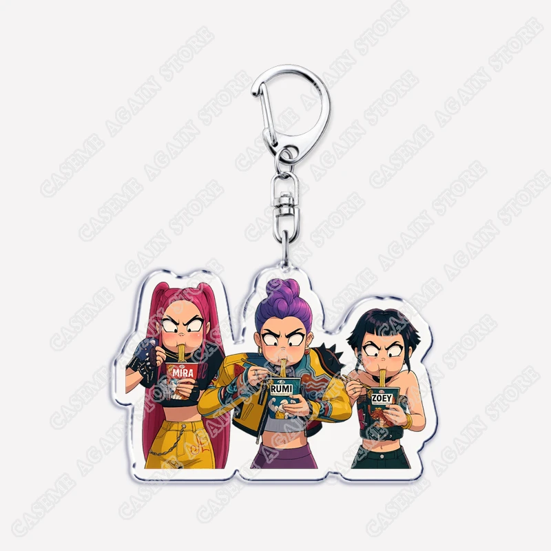Carino Kpop Band Demon Hunters Huntrix Saja Ragazzi Portachiavi per Accessori Gioielli Rumi Zoey Jinu Derpy Tiger Portachiavi Ventole Regali