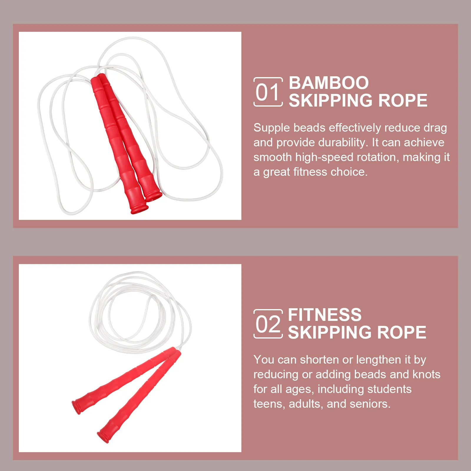 Segmented Outdoor Jump Rope Ergonomic Anti Slip Handles Fitness Training Exercise Lightweight Smooth High Speed Rotation