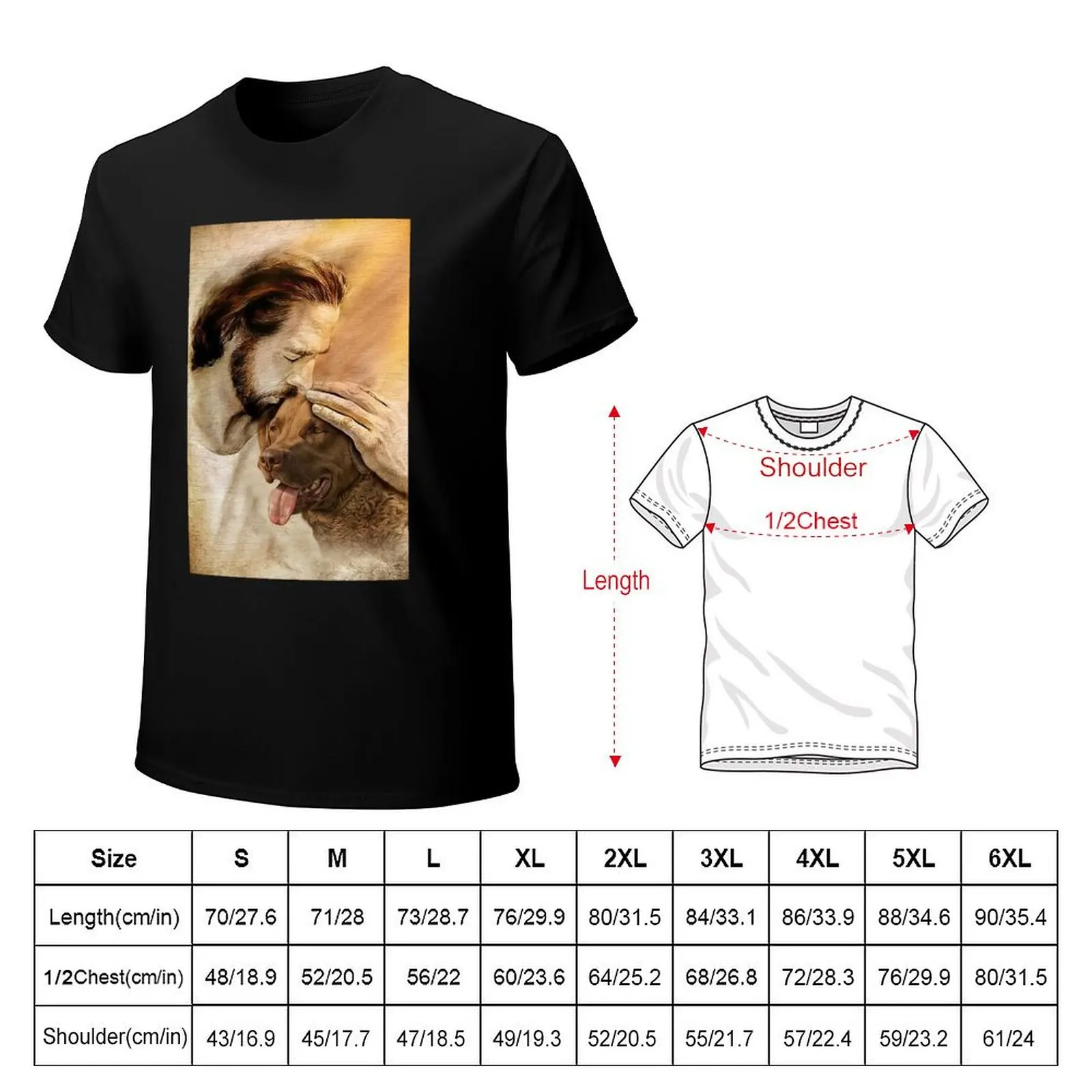 Jesus with lovely Chesapeake Bay Retriever - for Chesapeake Bay lover T-Shirt man t shirts for men casual T-Shirt