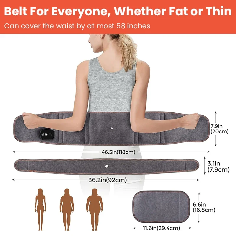 Электрический подогрев, массажер для талии, ремни, вибрационные надувные подушечки с подогревом, защита для спины, теплый массаж спины, уход за здоровьем