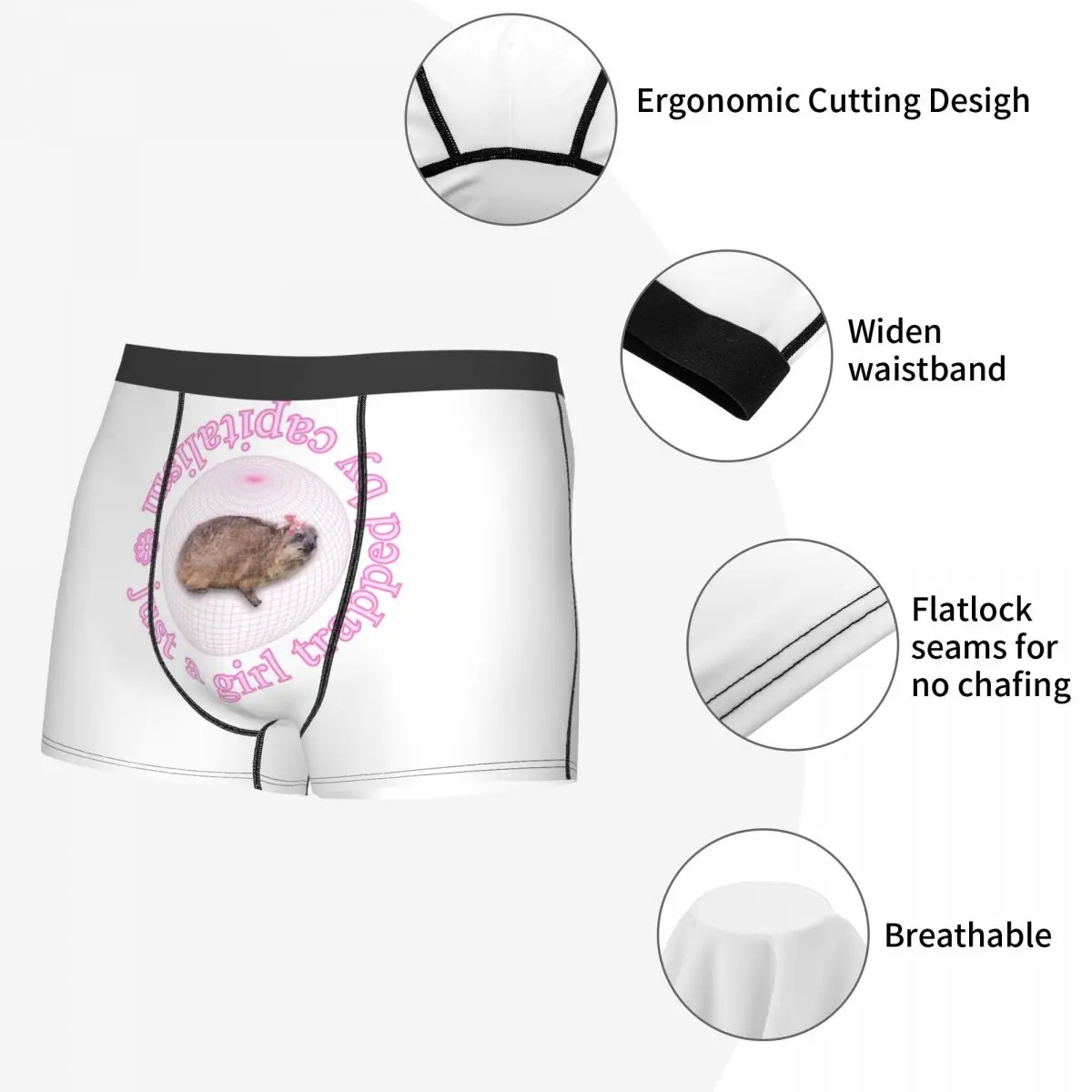 الملاكم السراويل السراويل روك هايراكس مجرد فتاة محاصرة من قبل الرأسمالية كوكيت سراويل الرجال تهوية الملابس الداخلية ل أوم رجل هدية