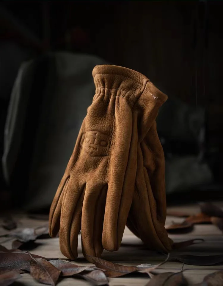 Matt top Leder Außen Arbeit Kleidung Radfahren Warm Alter Vintage Handschuhe Taktische Armee Militär Hand Wärmer – Detail 4