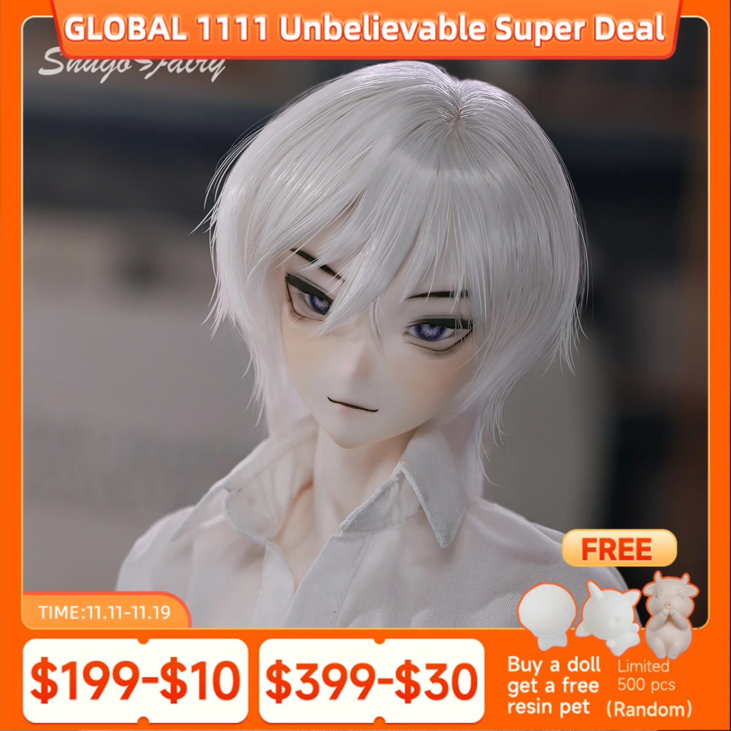 

ShugaFairy Asuka Bjd Doll 1/4 Head Bubo Body Anime face cartoon Style Joint Body Baby Toys BJD Dolls