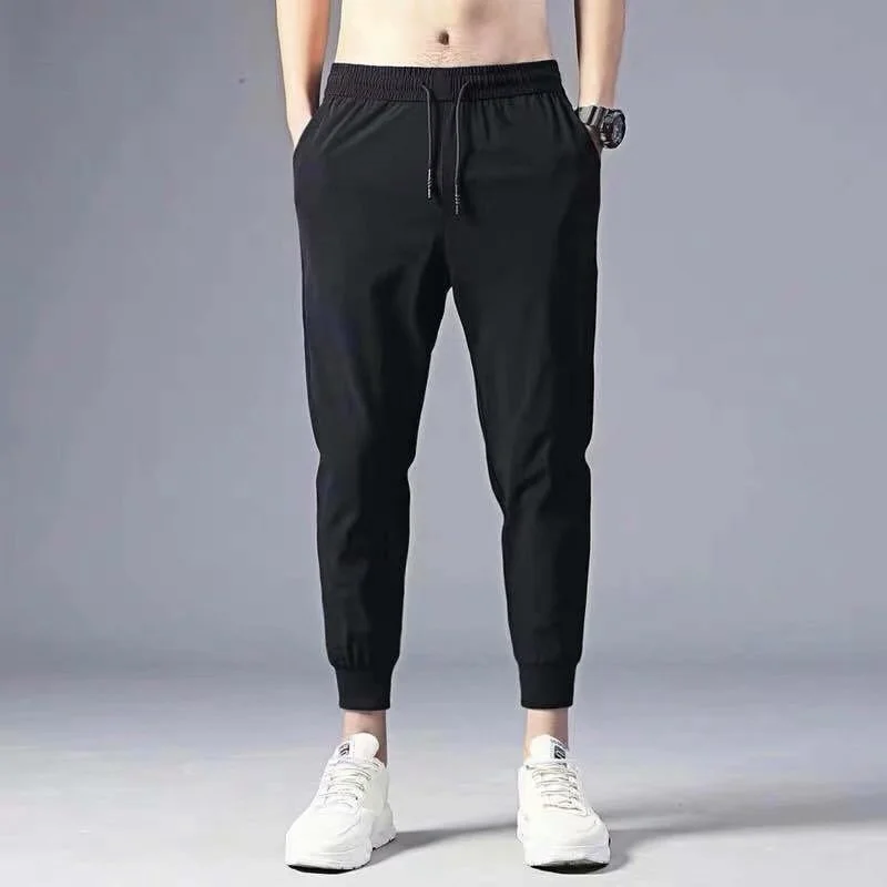 

2022 Summer Thin Ice Silk Men's Casual Pants Breathable Quick-drying Running Sports Pants Sweatpants for Men Drop Shipping