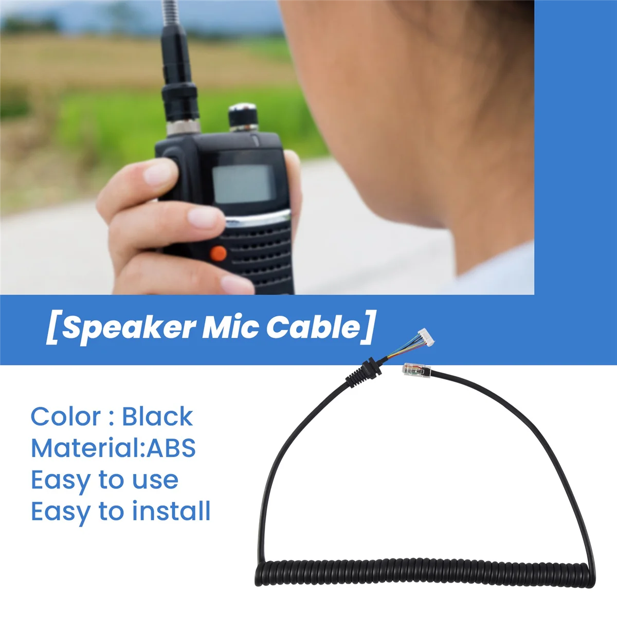 Car Hand Speaker Microphone Cable for -48 -48A6J FT-8800R FT-8900R FT-7900R FT-1807 FT-7800R FT-2900R FT-1900
