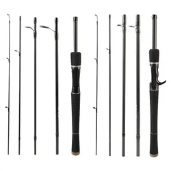Spinning Casting Carbon ML Fishing Rod 5-6 Sections 1.8m/2.1m/2.4m Portable Travel Lure Rod Spinning Fishing Rods Fishing Tackle