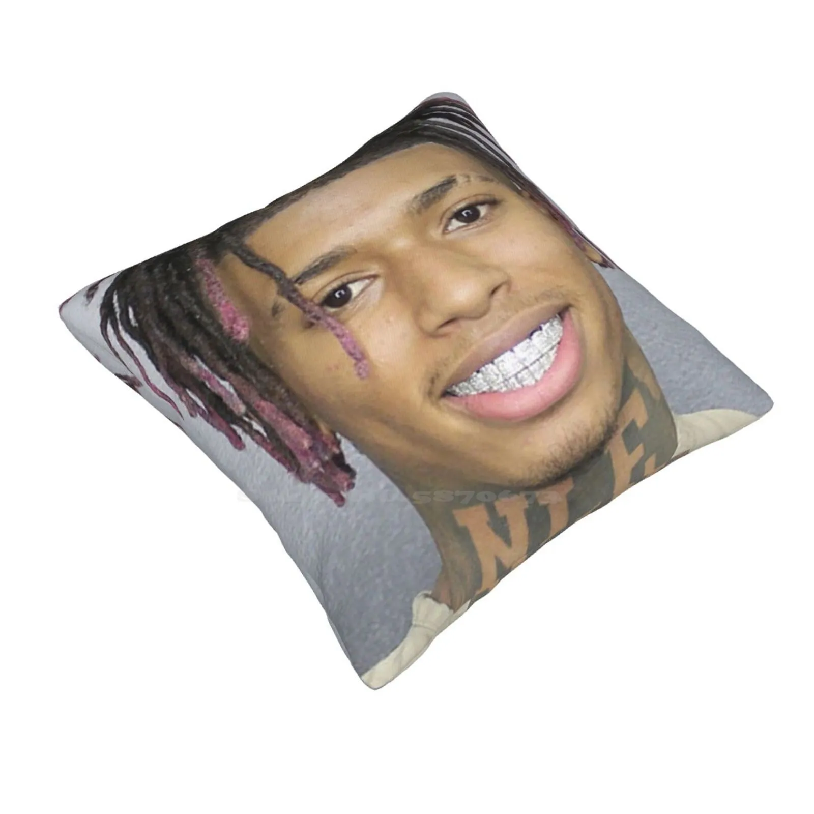 Nle Choppa Mugshot Funny Cute Decor Square Pillowcase Criminal Rapper Mugshot Arrested Nle Choppa Mugshot Memphis