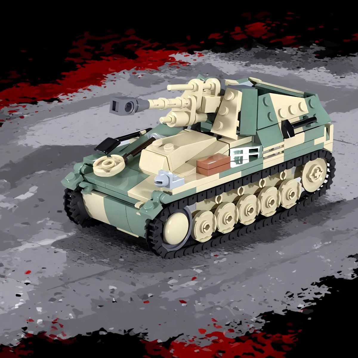 

Creative High-tech Military Building Blocks MOC German World War II Wespe Self Propelled Artillery Tank Boy's Toys Birthday Gift