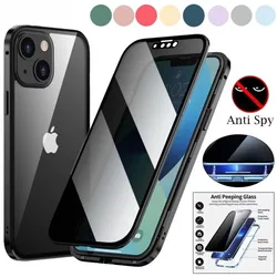 Phone Case For iPhone 16 15 14 13 12 11 Pro Max XS XR Privacy Anti Spy Peeping 360° Double Side Protection Shockproof iPhone 16
