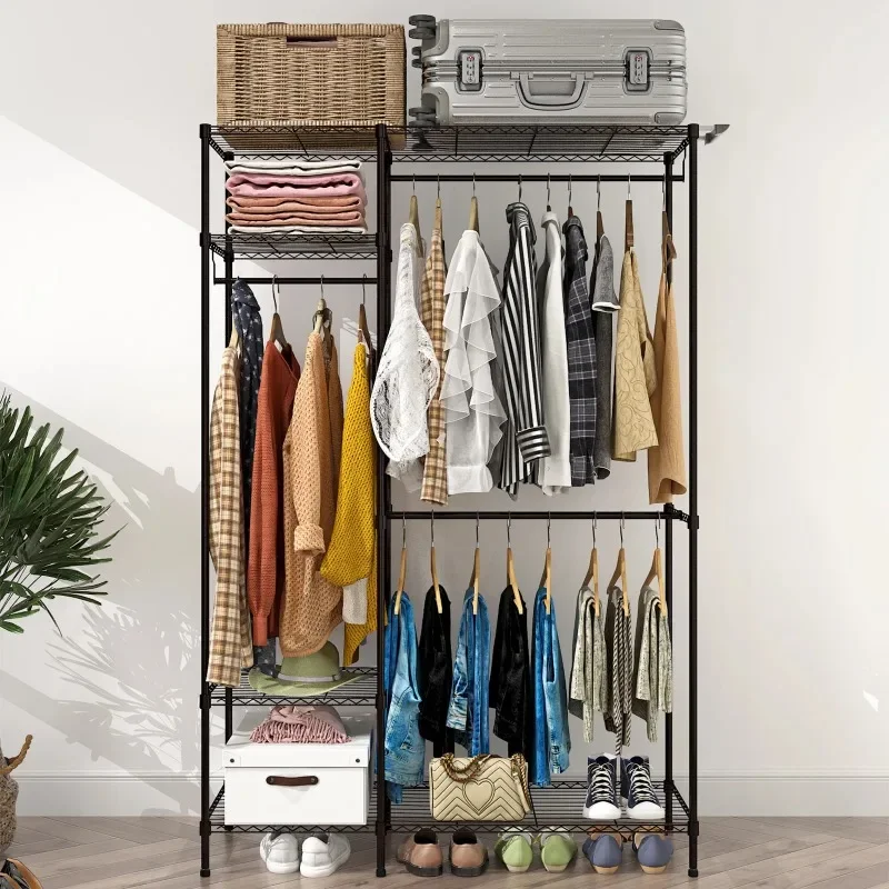 

Portable Clothes Rack Heavy Duty Closet Garment Rack Freestanding Wardrobe Clothing Storage Rack Closet Organizer