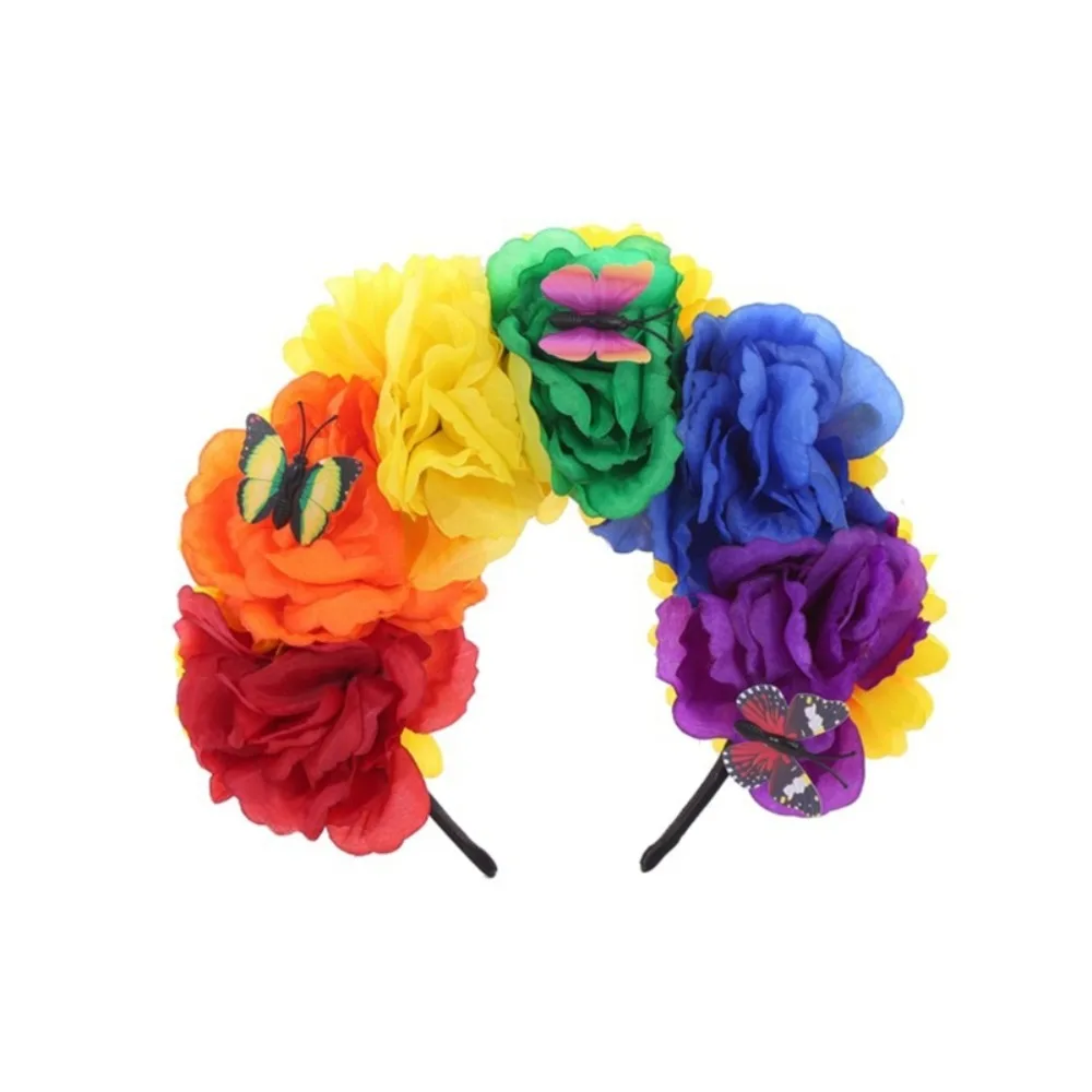 

Lightweight Artificial Camellia Headband Comfortable Realistic Halloween Hair Accessory Fabric Material Simulated