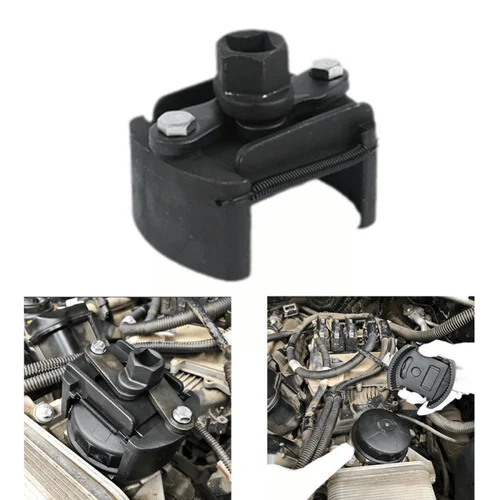 Imagen 2 del producto Llave de filtro de aceite ajustable Universal, herramienta removedora de filtro de rango de 60-80mm de dos mandíbulas para mantenimiento automotriz