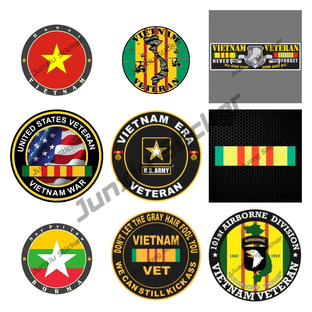 Вьетнамская Эра Ветеран, военная виниловая наклейка, вьетнамская карта с флагом, наклейка, армейский бампер, крышка, царапины, декоративные аксессуары