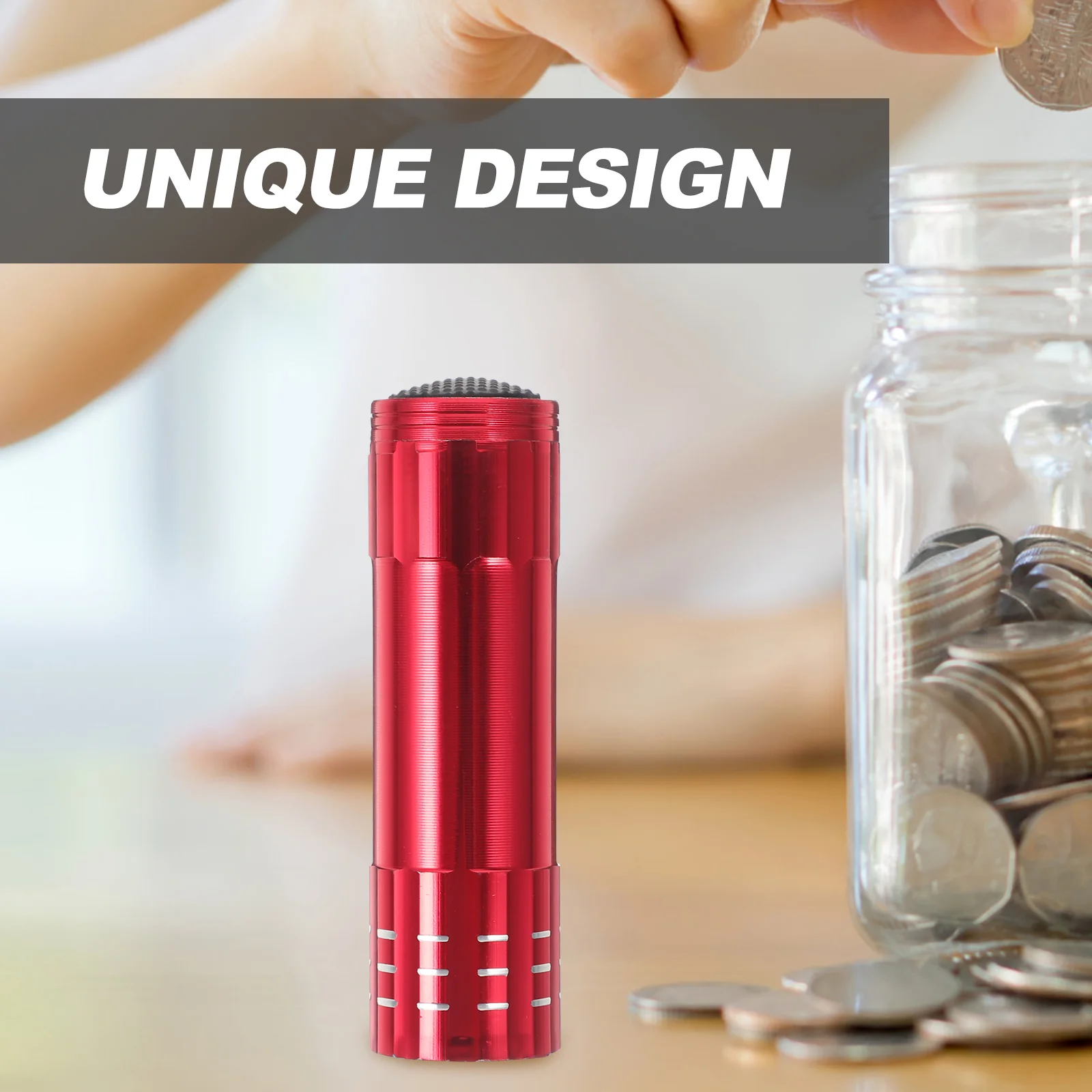 LED Hidden Storage Box Keychain Flashlight Money Hiding Gadgets Safe Place for Red Aluminum Alloy Secret Container