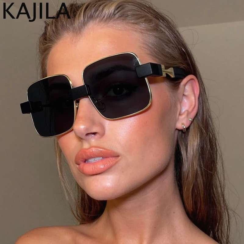 

Vintage Steampunk Oversized Square Sunglasses Women 2025 Luxury Brand Big Frame Classic Punk Eyewear Anti Blue Light Eyeglasses