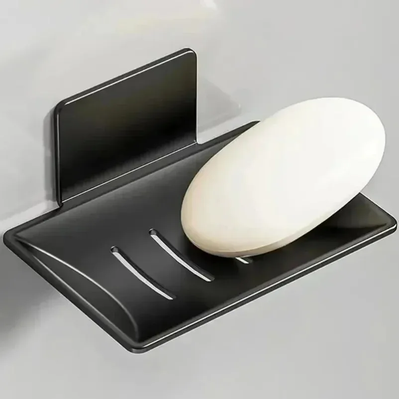 Jabonera de Acero al Carbono para Baño, Soporte de Pared con Drenaje, Organizador de Jabón