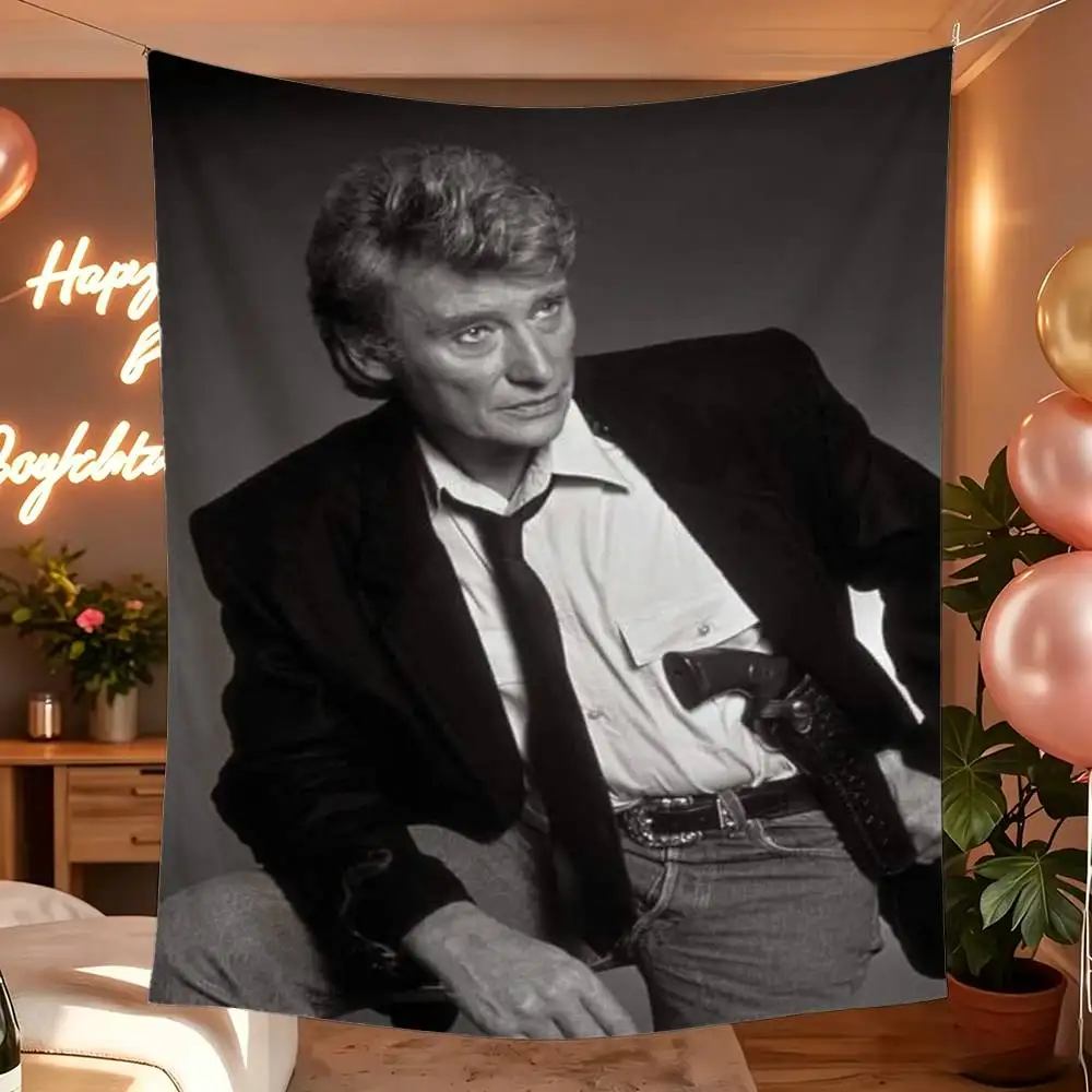 Singer J-Johnny H-Hallyday Flag Outdoor Decorations for Bedrooms Home Decor Items Banners Tapestry