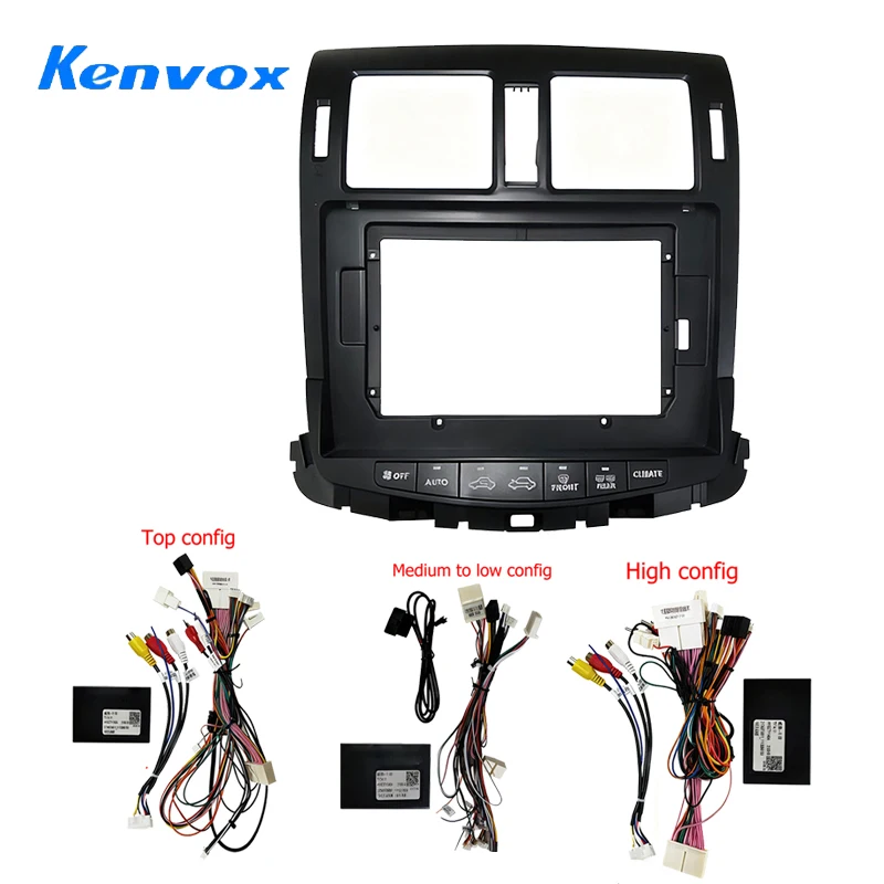 

Установка автомобильного радио Android, лицевая рамка для Toyota 13thGen Crown 2012-2013, 10-дюймовая стерео панель, комплект крепления на приборной панели, жгут проводов