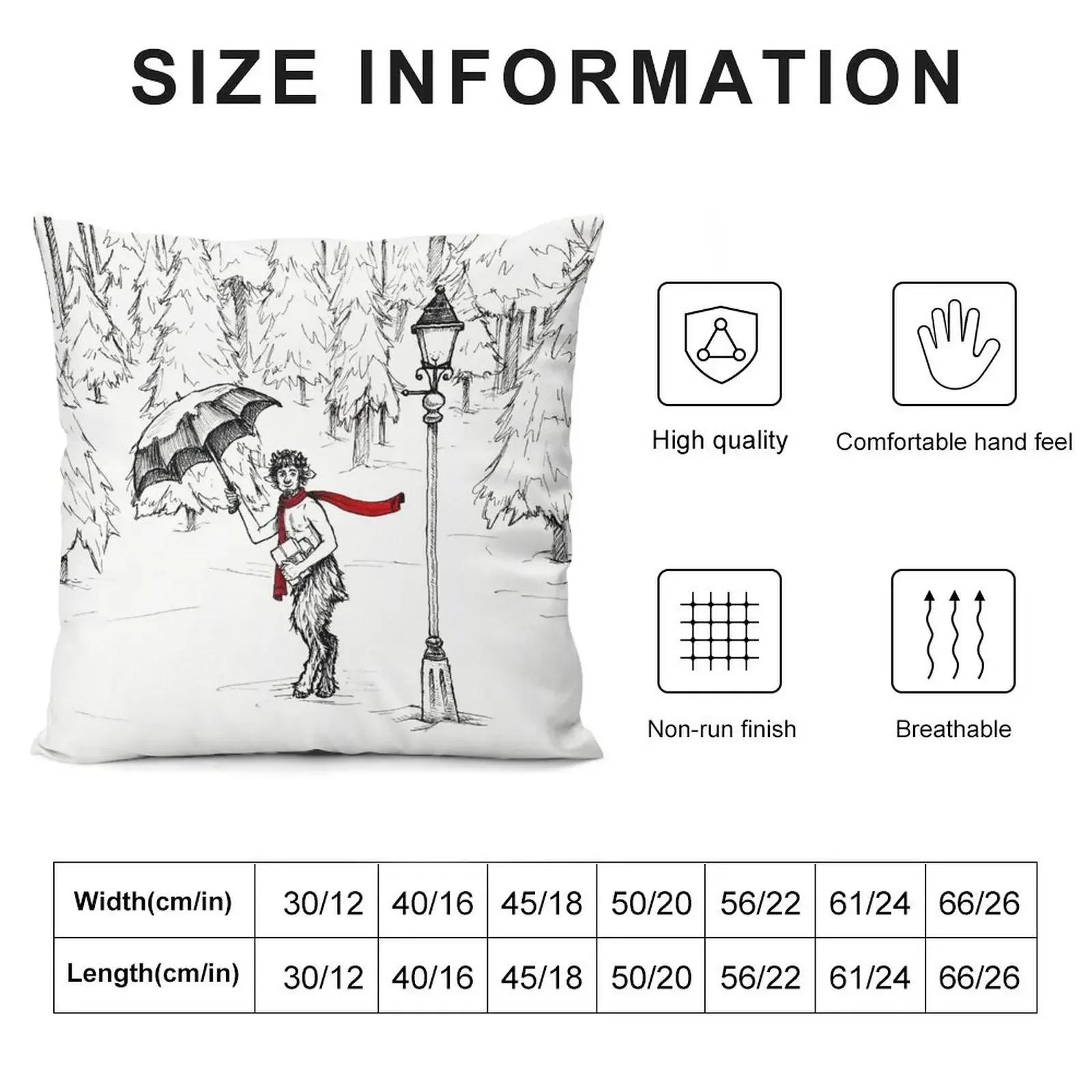 The Lion, The Witch, and the Wardrobe, Chronicles of Narnia Mr. Tumnus Throw Pillow Christmas Covers For Cushions pillow