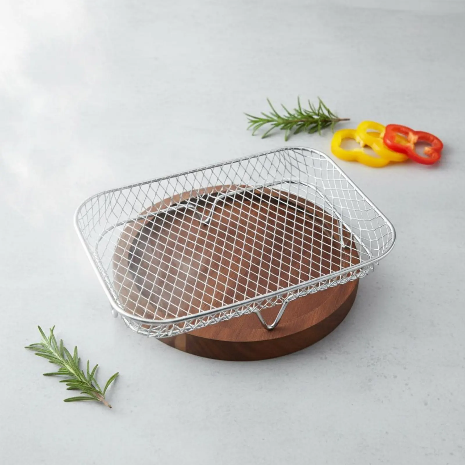Air Fryer Rack Versatile Air Fryer Grilling Rack Stainless Steel Mesh Basket Food Grade Wire Grilling Basket Easy to Clean view 6