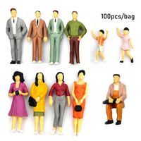 100Pcs 1:100/1:150/1:75/1:50 Scale People Figures ABS Model Building Passengers DIY Character Train Scenery Mixed Color Pose