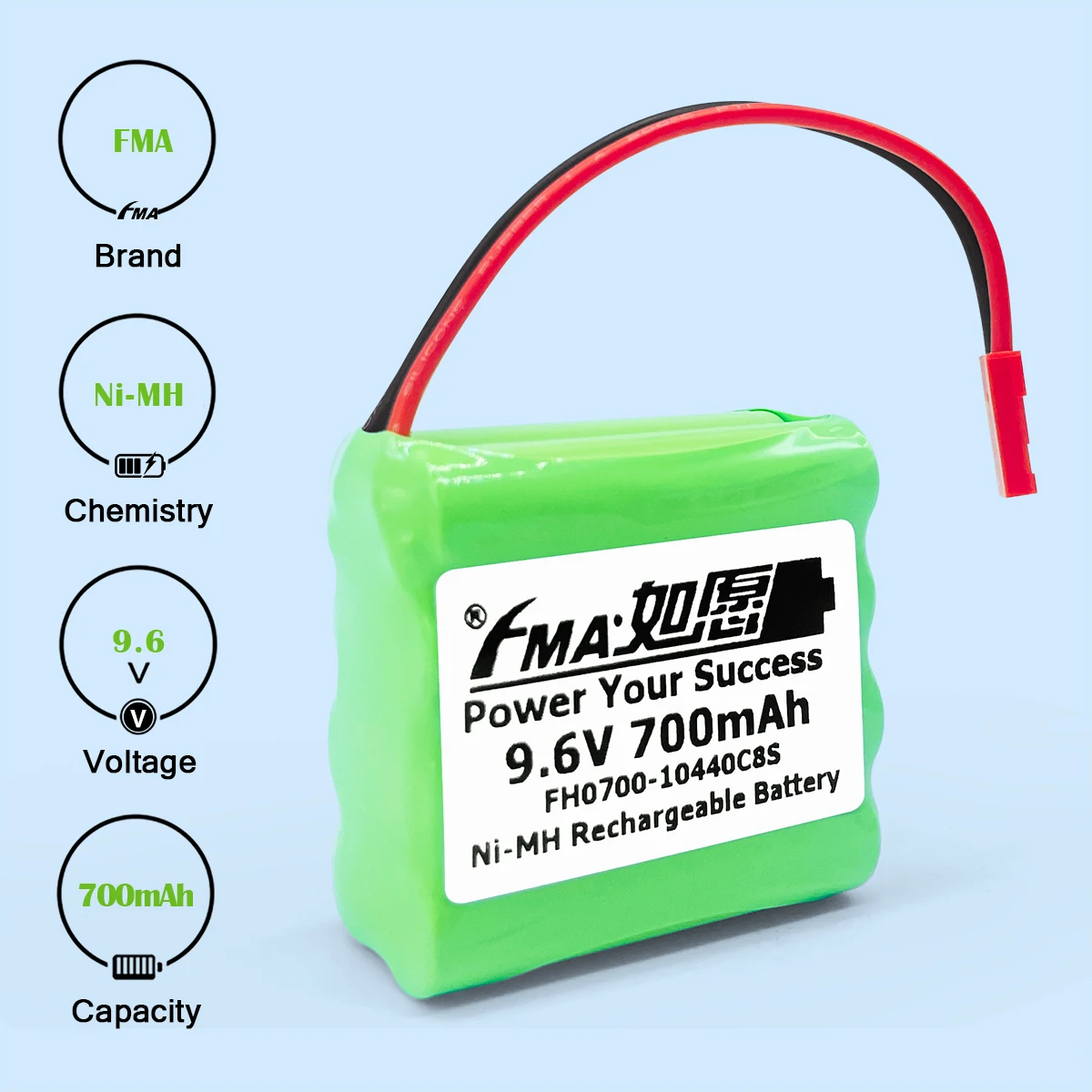 Bateria recarregável ni-mh 9.6v 700mah para modelo de brinquedos avião rc carro de corrida helicóptero de controle remoto 8sx