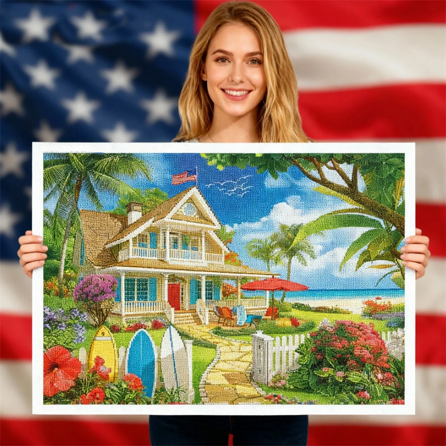 

2026 New style Villa Cross Stitch DIY Embroidery Complete Kit Knitting Craft Painting Handiwork Room Decor Promotions Gift