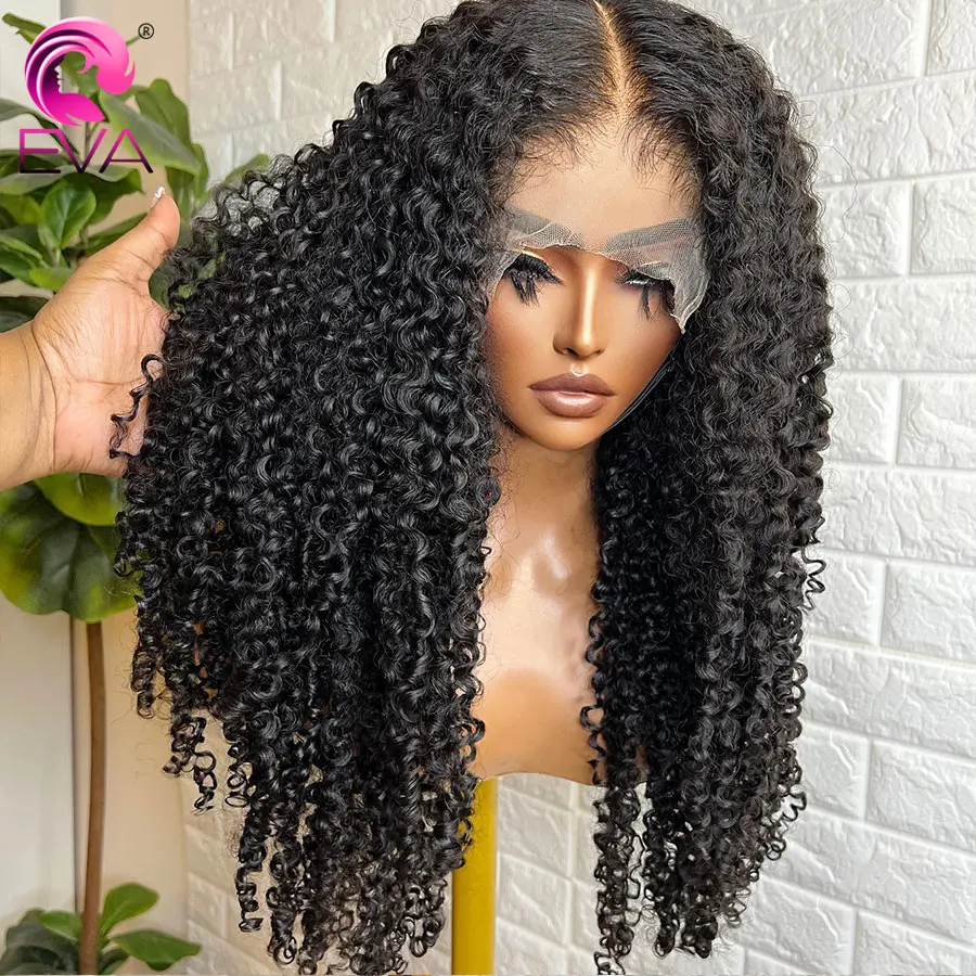 Eva Hair Curly Lace Frontal Wig HD Lace 13x6 Human Hair Wig Bye Bye Knots Wig 7x7 6x6 5x5 HD Lace Closure Wig Pre Plucked HD Wig