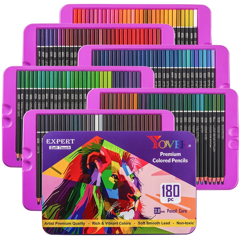 

Colored Pencils,180 Colors Pencils for Coloring Books, Artist with Vibrant Colors for Sketching, Shading & Coloring in Tin Box