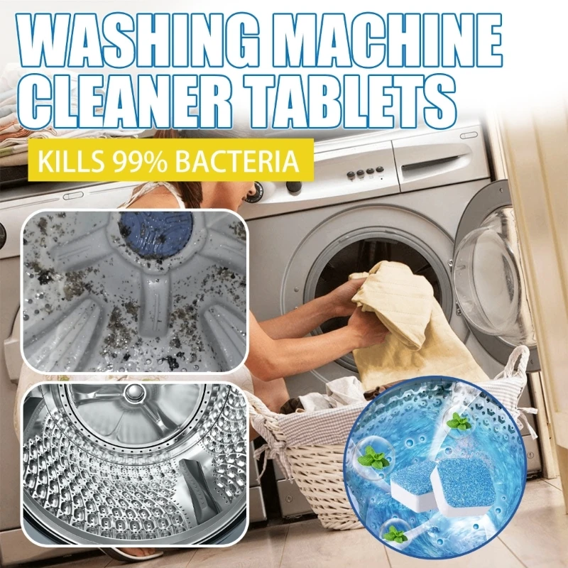 Washing Machine Cleaning Tablets Suitable Home Laundry Room Supplies for Dust Stain Odor Removal Practical Tablets DropShipping