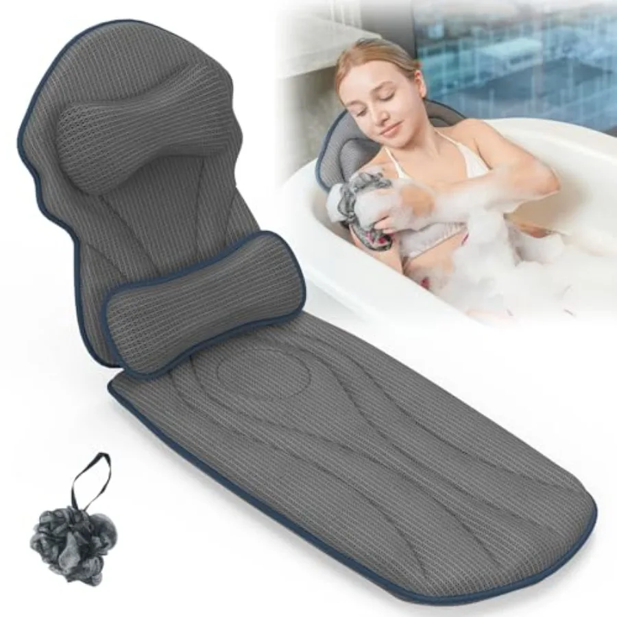 

Full Body Bath Pillows for Tub Luxury Bathtub Pillow Cushion for HeadShoulder BackandLumbar Support Thick Tub Pillow for Bathtu
