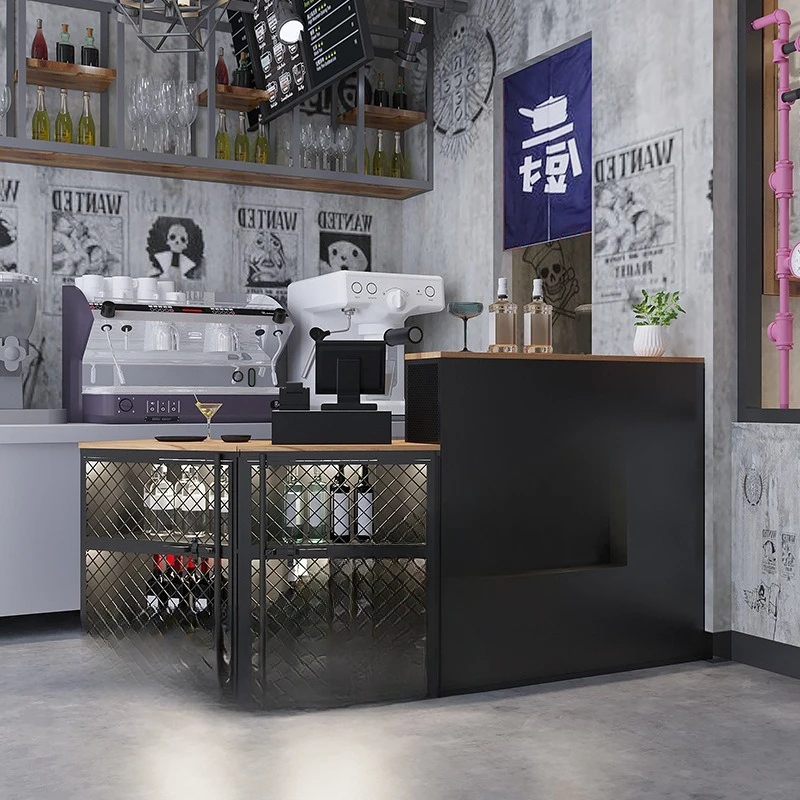 

Железная стойка ресепшн, стойка оплаты в индустриальном стиле с эффектом состаренной краски