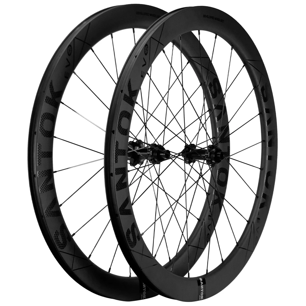 SANTOK Carbon Fiber Disc Brake Road WheelSet 700C *25/28C Bicycle Thru Axle Center lock Direct disc brake Wheelset Tubular