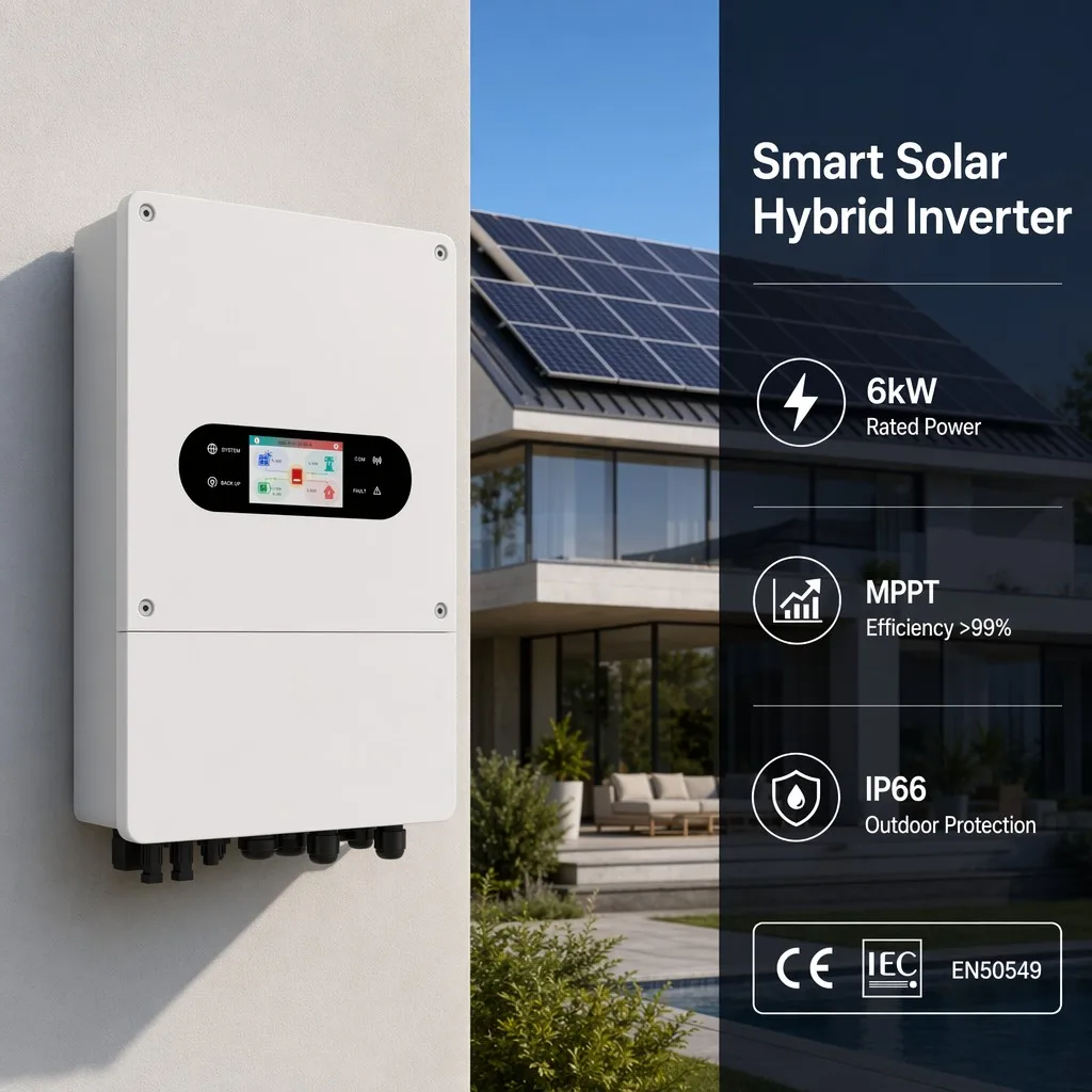LPR Series 6kW 10kW 12kW 15kW Hybrid Solar Inverter 48V Low Voltage Battery Single Phase IP65 97.6% Efficiency Dual MPPT